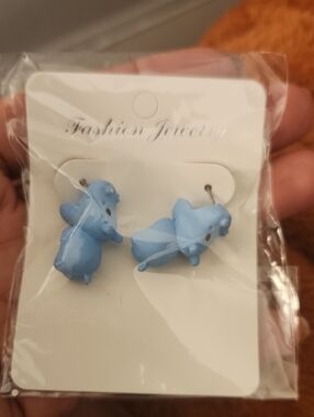 Soft clay cute animal bite earrings studs - Fun Gift Idea. Lobe Bite.